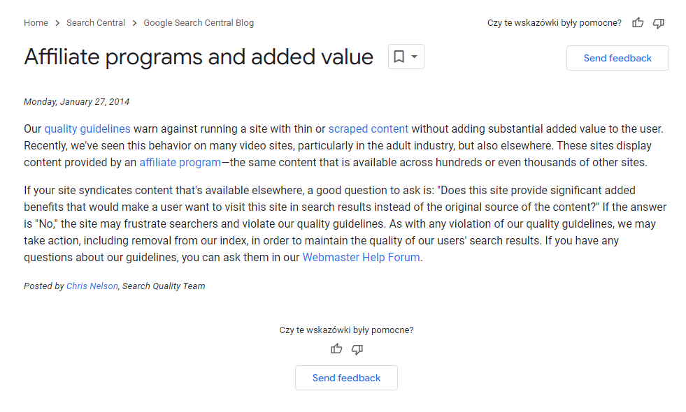 Treści o dużej liczbie linków afiliacyjnych – czy są przyjazne Google?