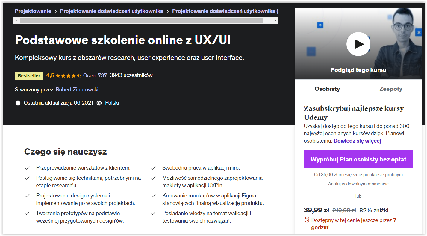 Ranking najlepszych kursów UX/UI – który kurs UX warto wybrać?