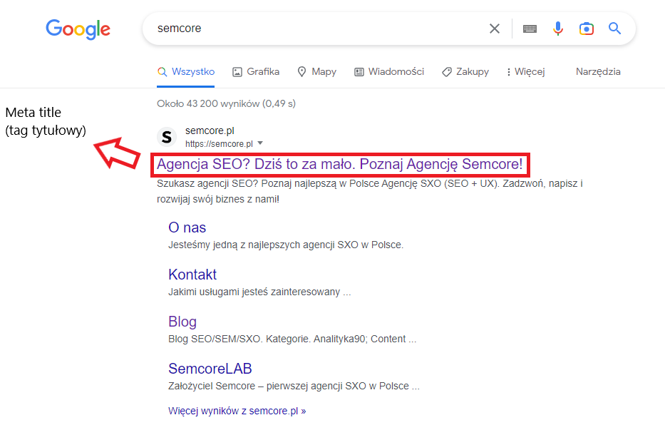 Znacznik title w HTML a SEO strony internetowej
