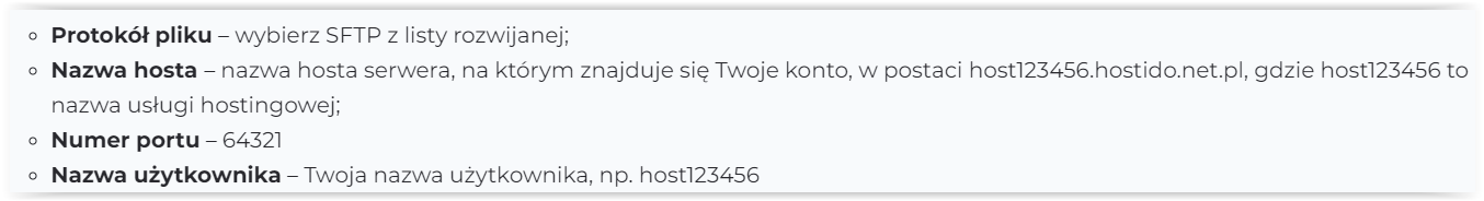 Jak dostać się do serwera SFTP?