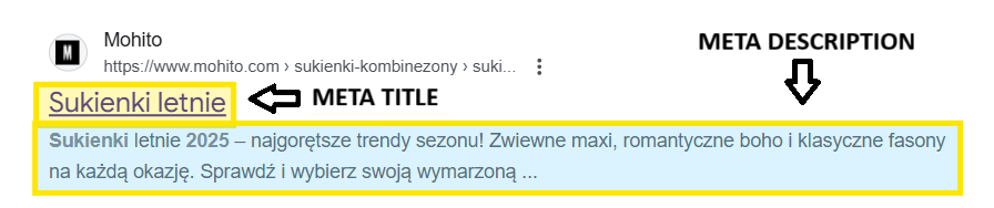 Przykład meta tytułu i meta opisu