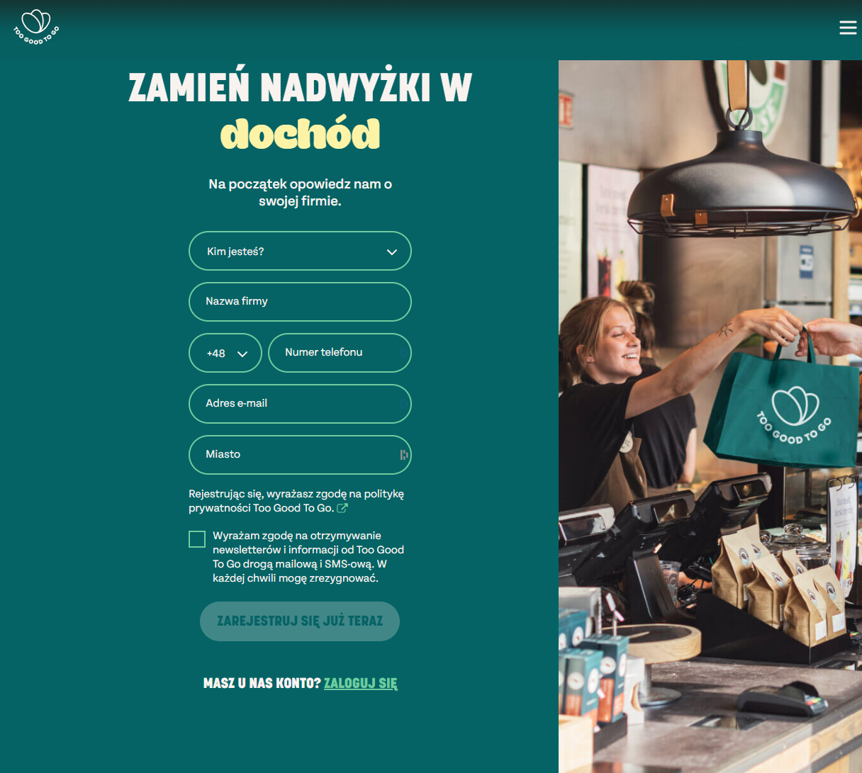 Interfejs użytkownika na stronie internetowej